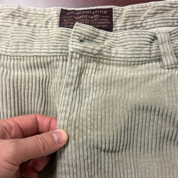 Abercrombie & Fitch Corduroy Pants Mens 38x30 Pleated Durable Goods VTG Y2K FLAW - Picture 9 of 11